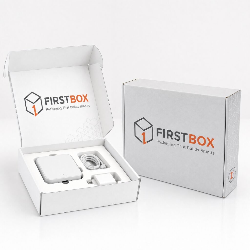 High-tech electronics packaging with rigid box and corrugated box by FIRSTBOX